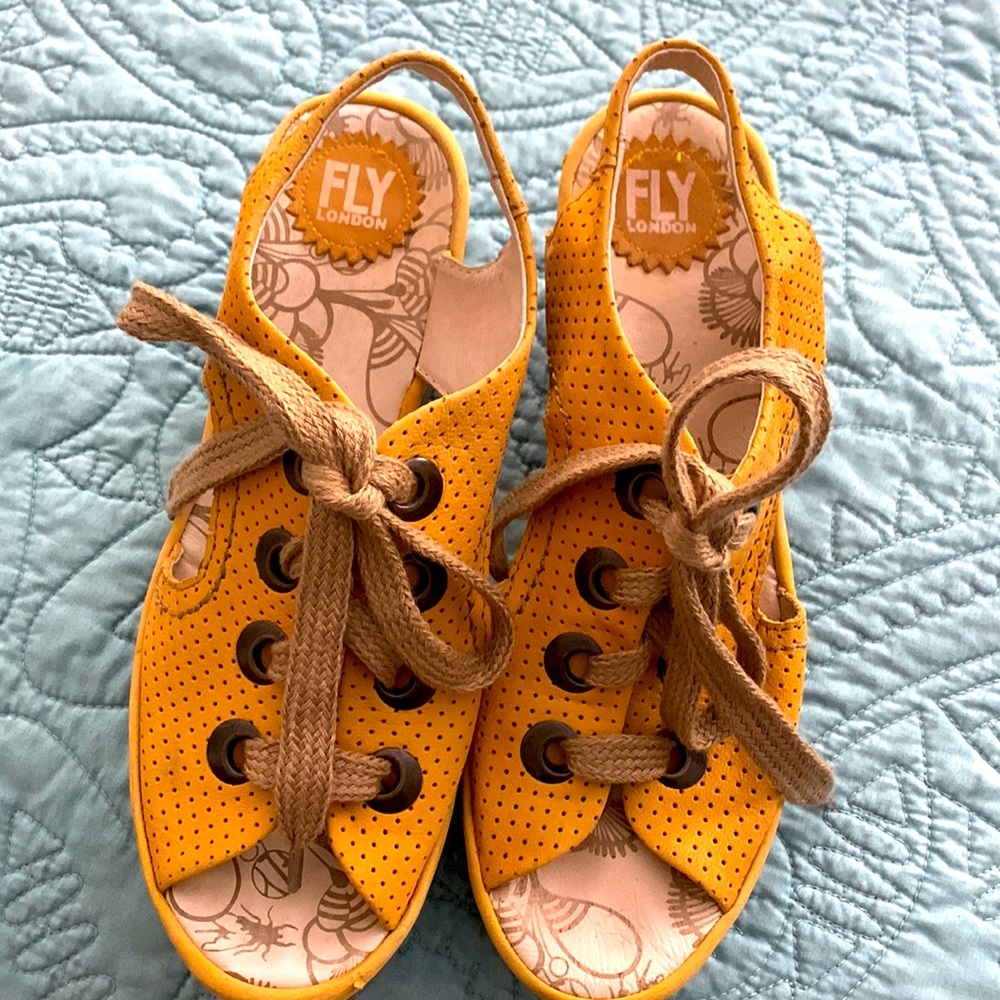 Fly London yellow sandals